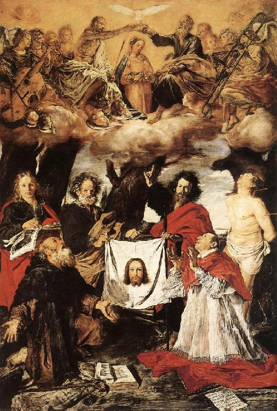 SERODINE, Giovanni Coronation of the Virgin with Saints  a France oil painting art